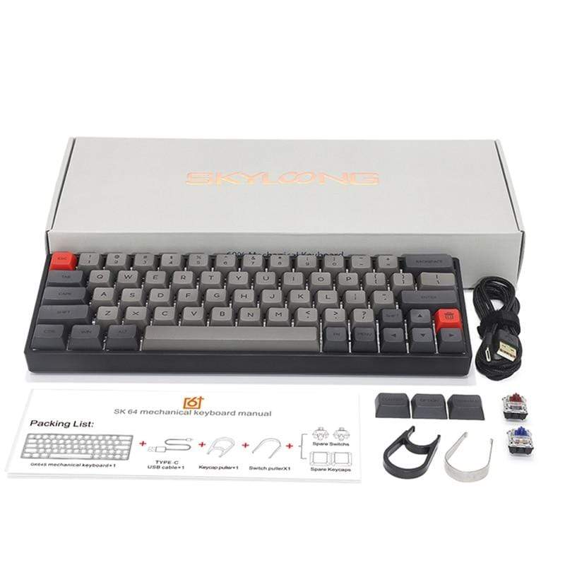 SK64 Gateron Optical Red hot Swappable Switch Dye Sub PBT Keycaps Bluetooth Mechanical Keyboard Wire Separation rgb leds type