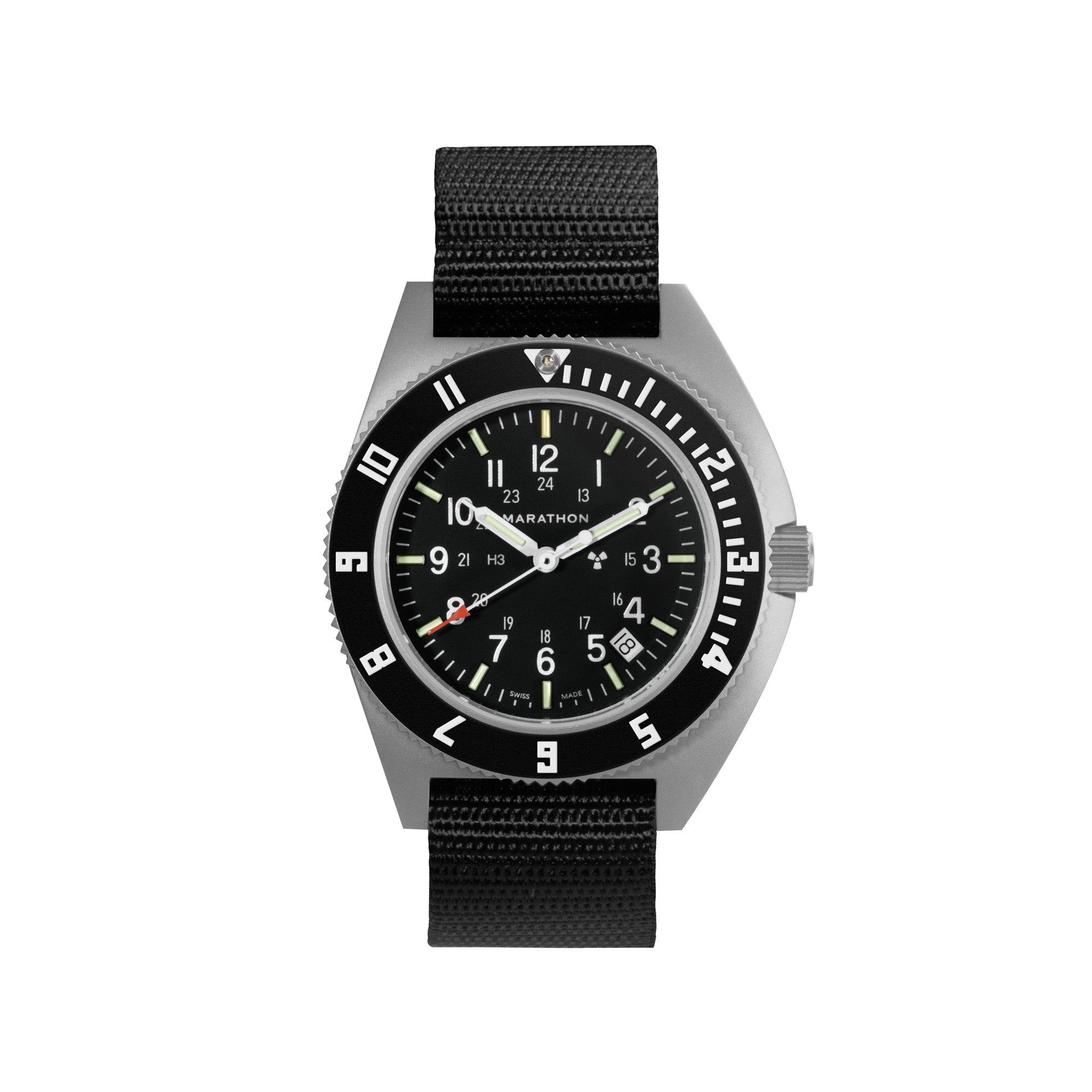 41mm Steel Navigator w/ Date (SSNAV-D) on Ballistic Nylon - Marathon Watch Europe and UK product image