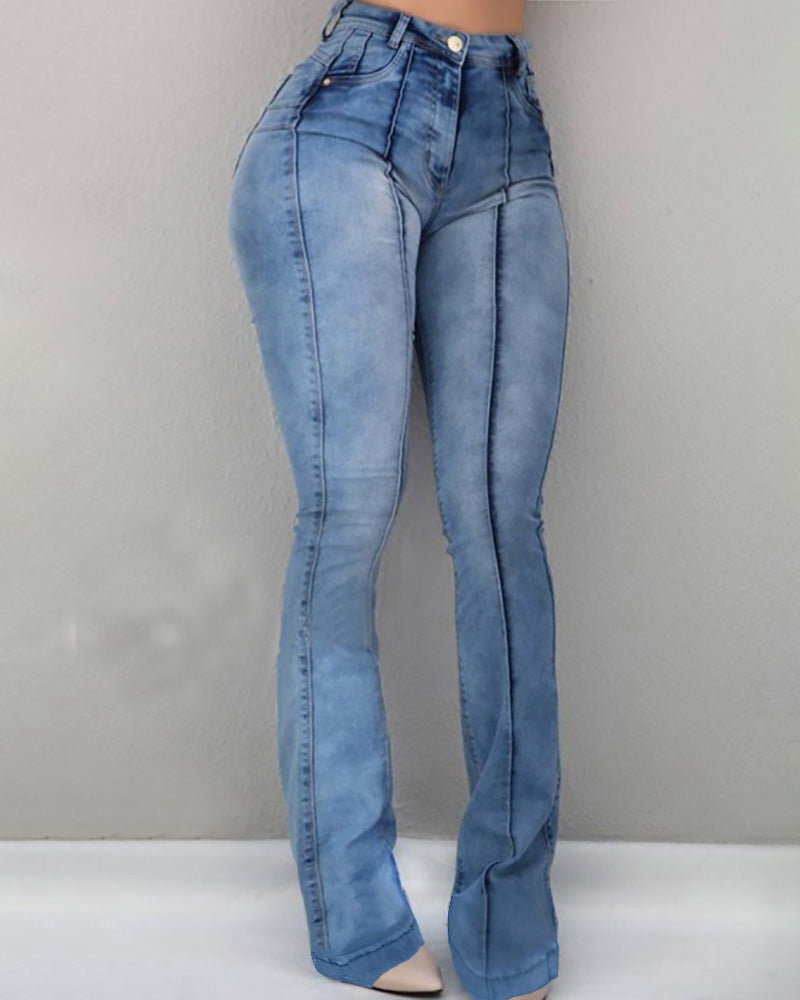 camisa jeans feminina com lycra