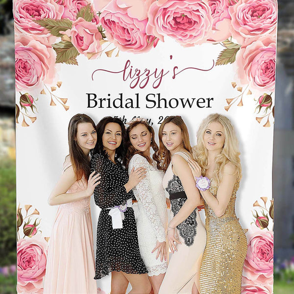Floral bridal shower backdrop