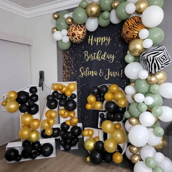 Black and Gold Birthday Backdrop 