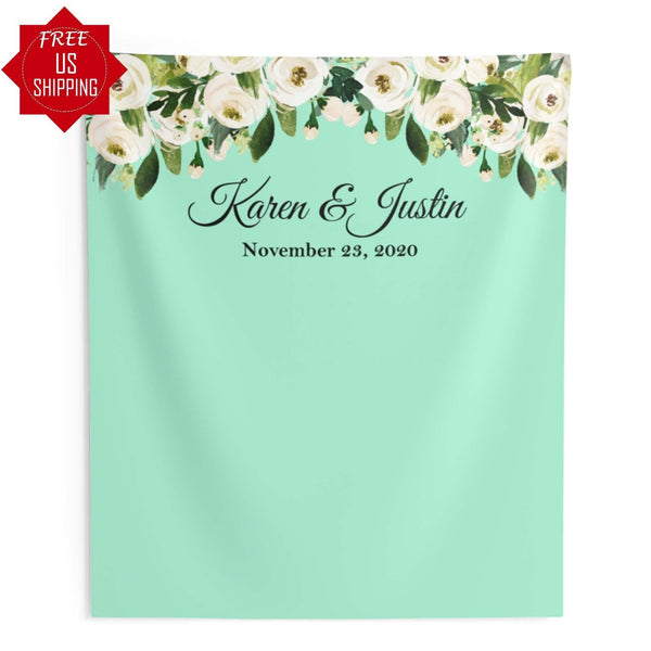 Mint Green Floral Backdrop – iJay Backdrops