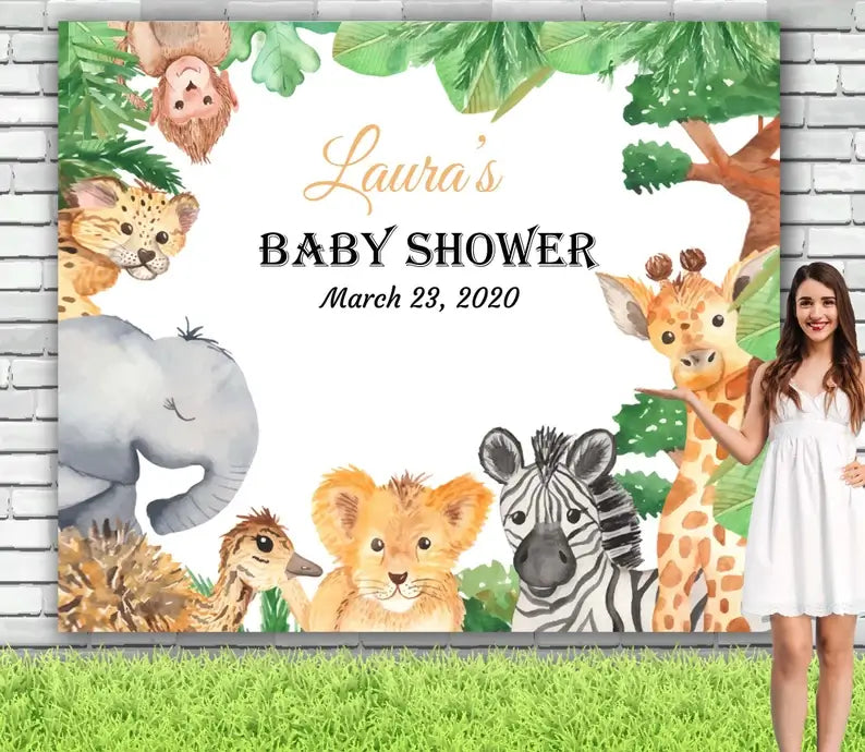 Safari baby shower backdrop