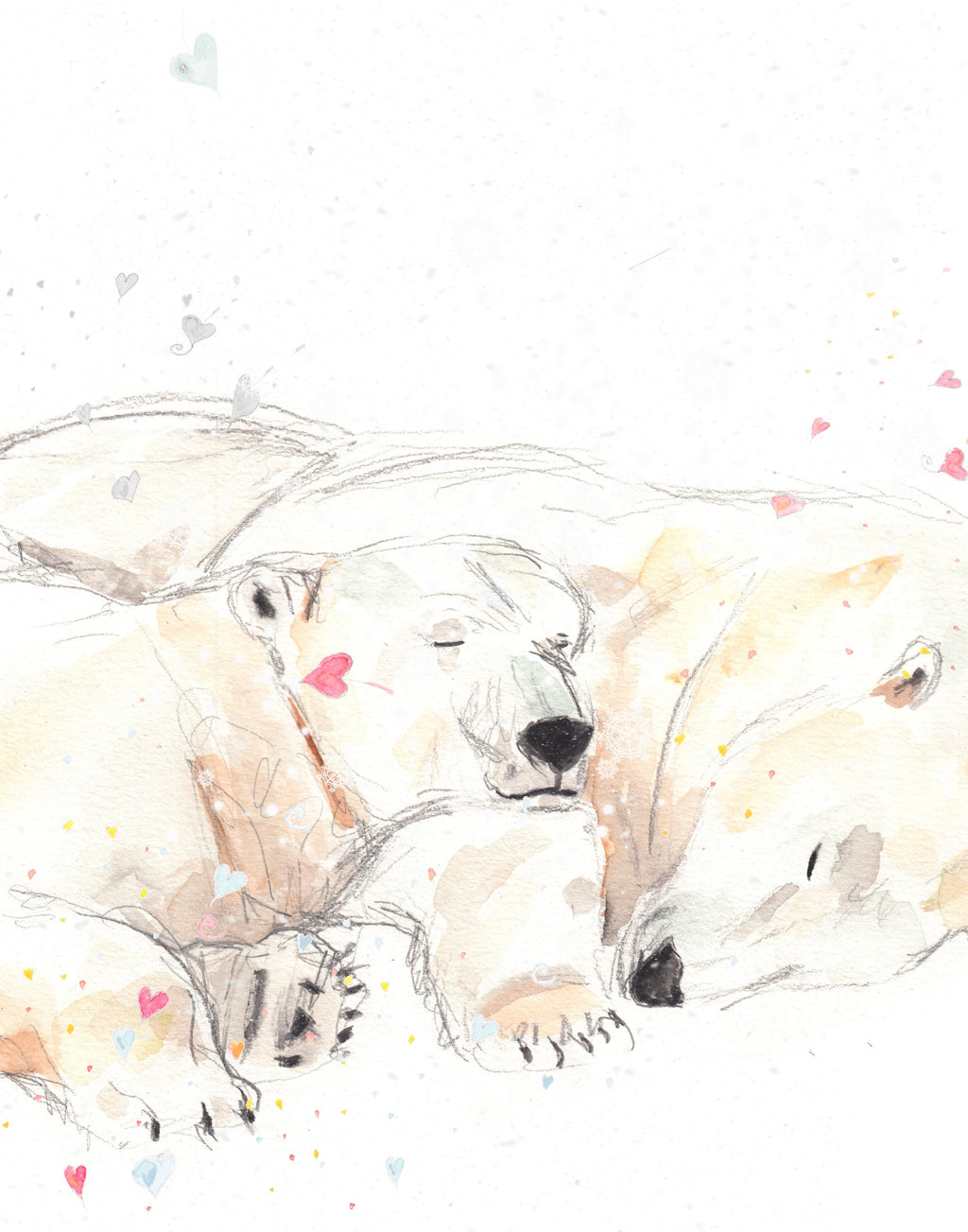 Enamel Camp Cup - Watercolor Polar Bear Enjoying Artic Swim #2