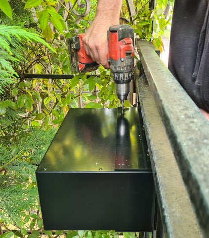 metal tubular fence letterbox installation