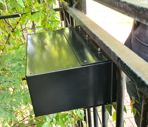 metal tubular fence letterbox installation