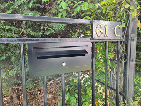 metal tubular fence letterbox installation