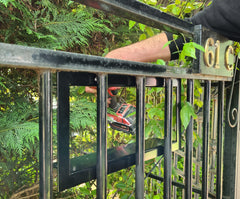 metal tubular fence letterbox installation