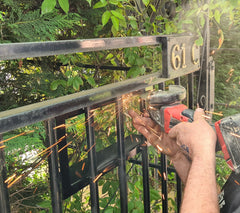 metal tubular fence letterbox installation