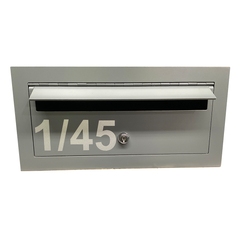 front opening letterbox vinyl silver number 1/45