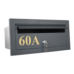 front opening letterbox monument vinyl gold number 60-A