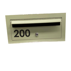 front opening letterbox pale eucalypt vinyl black number