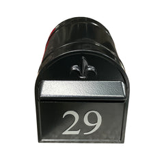 grange letterbox head black satin bolt on silver number 29