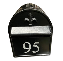 grange letterbox head black satin bolt on silver number 95