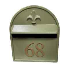 grange letterbox head pale eucalypt bolt on gold number 68