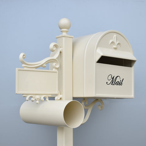 grange side mount post letterbox classic cream
