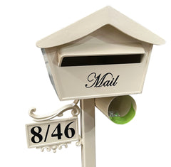 kooyonga classic cream letterbox vinyl black numbers