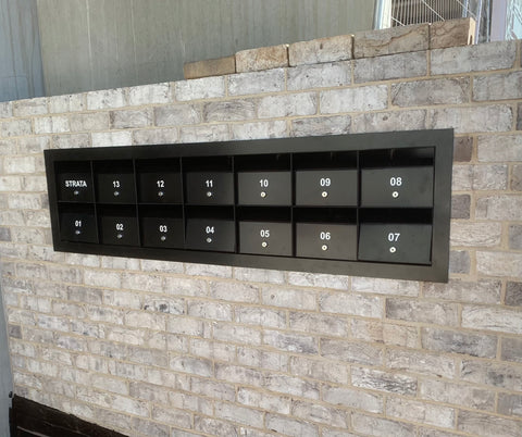 wall recessed multibank letterboxes