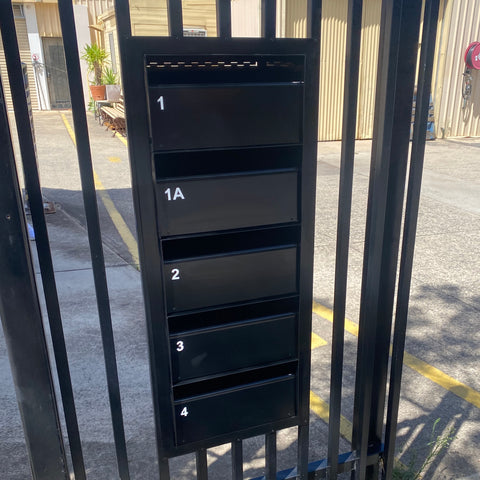 Multibank letterboxes through fence installation