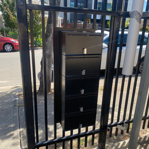 multibank letterboxes through fence installation