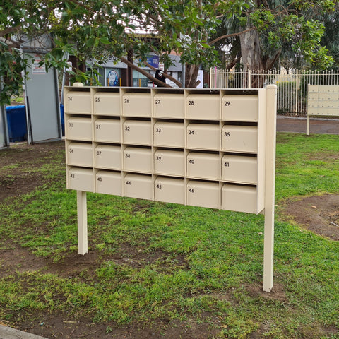 post mounted into ground multibank letterboxes