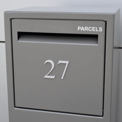 parcel box bolt on silver numbers