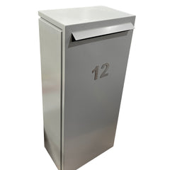 pillar letterbox shale grey stainless steel number