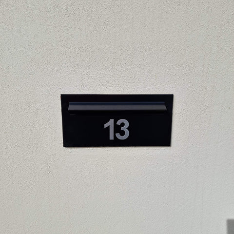 superior letterbox with stainless steel numbers
