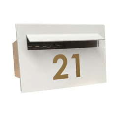 telescopic portrait letterbox surfmist vinyl gold number