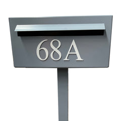 ultimo letterbox ironstone bolt on silver number 68A