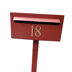 ultimo letterbox manor red bolt on gold number 18