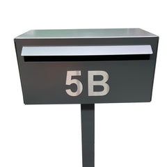 ultimo freestanding letterbox woodland grey stainless steel number 5B