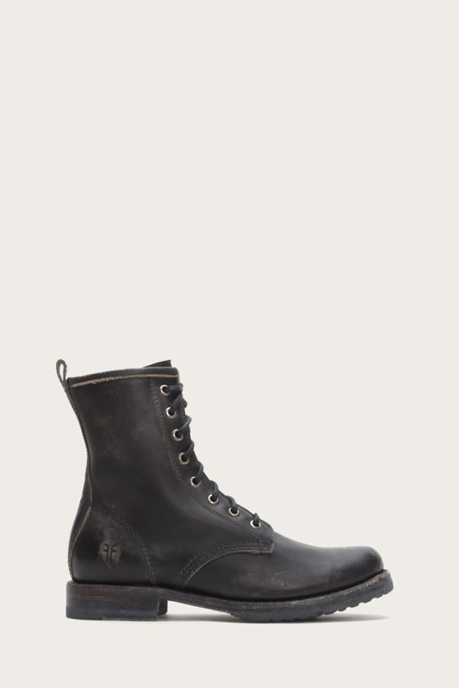 Frye black discount combat boots