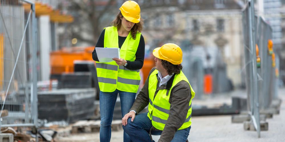 construction workers wearing safety vests