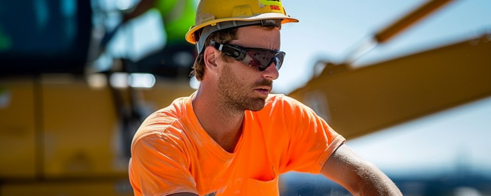 man wearing safety shirt working on construction