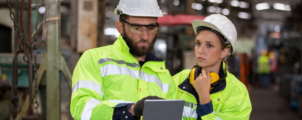 inspecting the raw material of safety vests