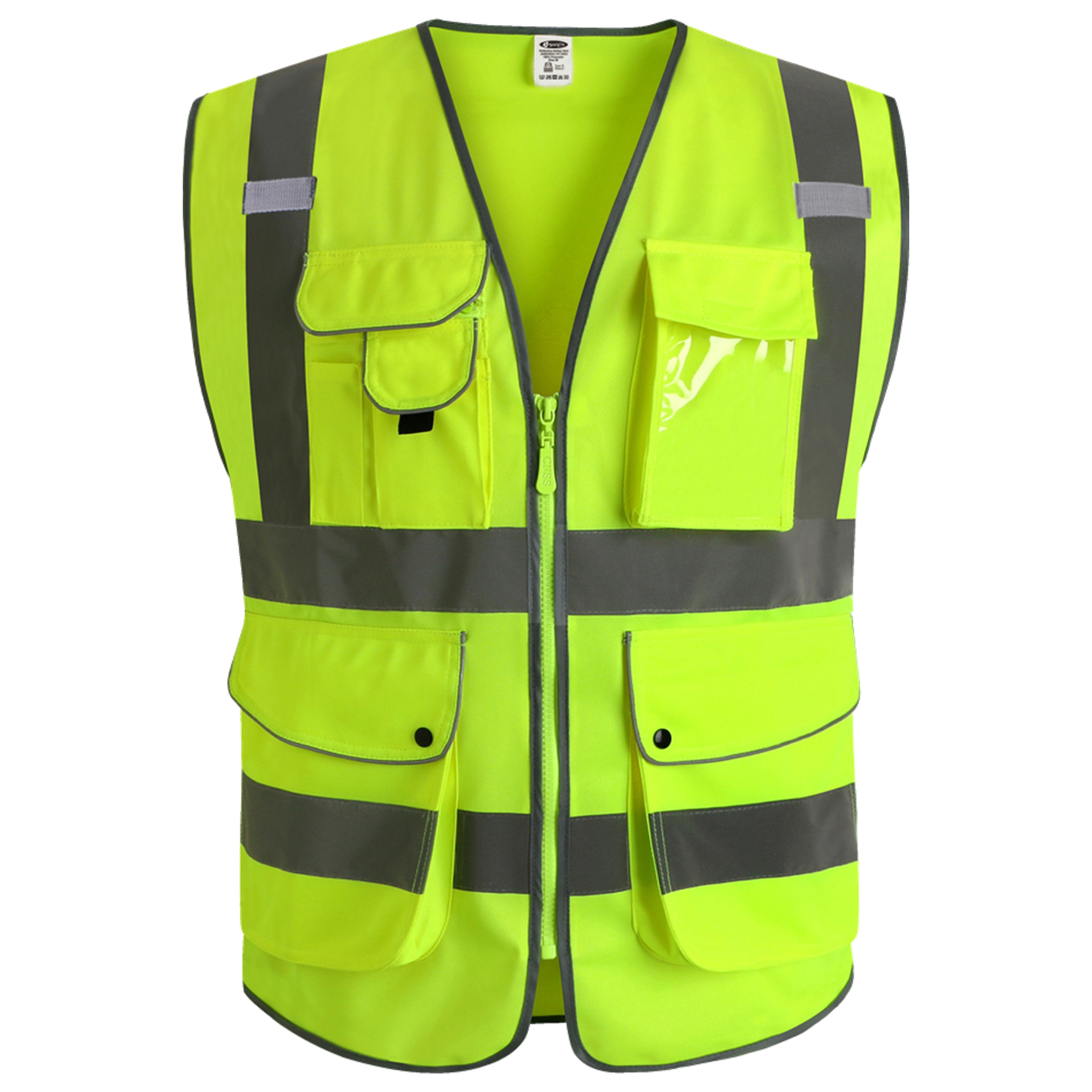 JKSafety 9 Pockets Hi-Vis Reflective Safety Vest