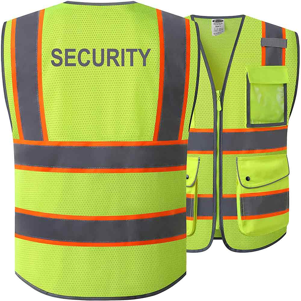 JKSafety Drone Pilot Hi-Vis Reflective Safety Vest, 9 Pockets, Two