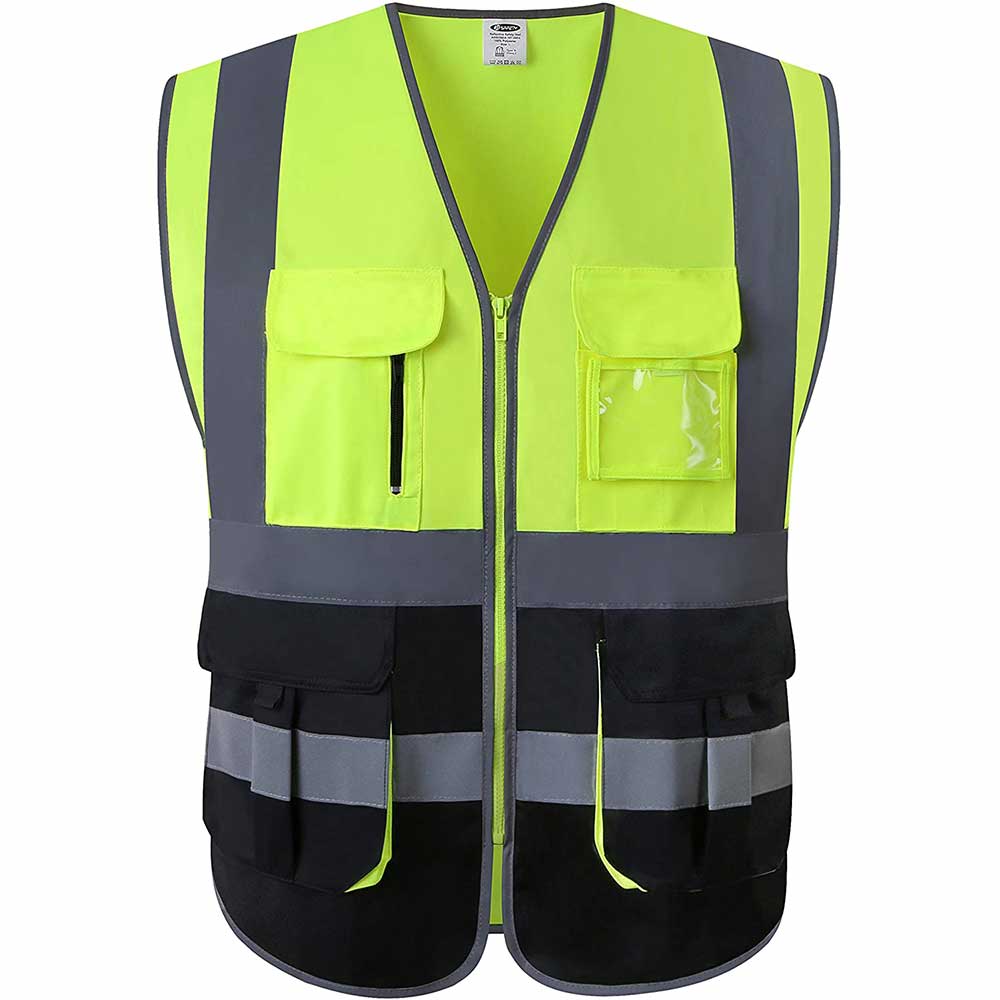 JKSafety 7 Pockets Hi-Vis Reflective Safety Vest