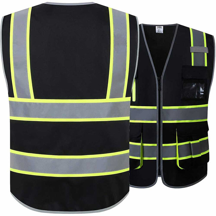 JKSafety 7 Pockets Hi-Vis Two-Tone Reflective Safety Vest