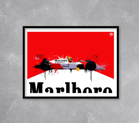 Ayrton Senna McLaren MP4/4 F1 print- Fueled.art