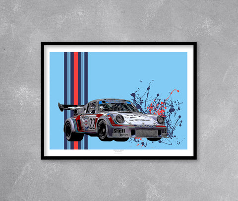 Porsche 911 Martini Druck – Motorsport Poster Wand Kunst Kunstwerk Geschenk Geschenke Klassiker