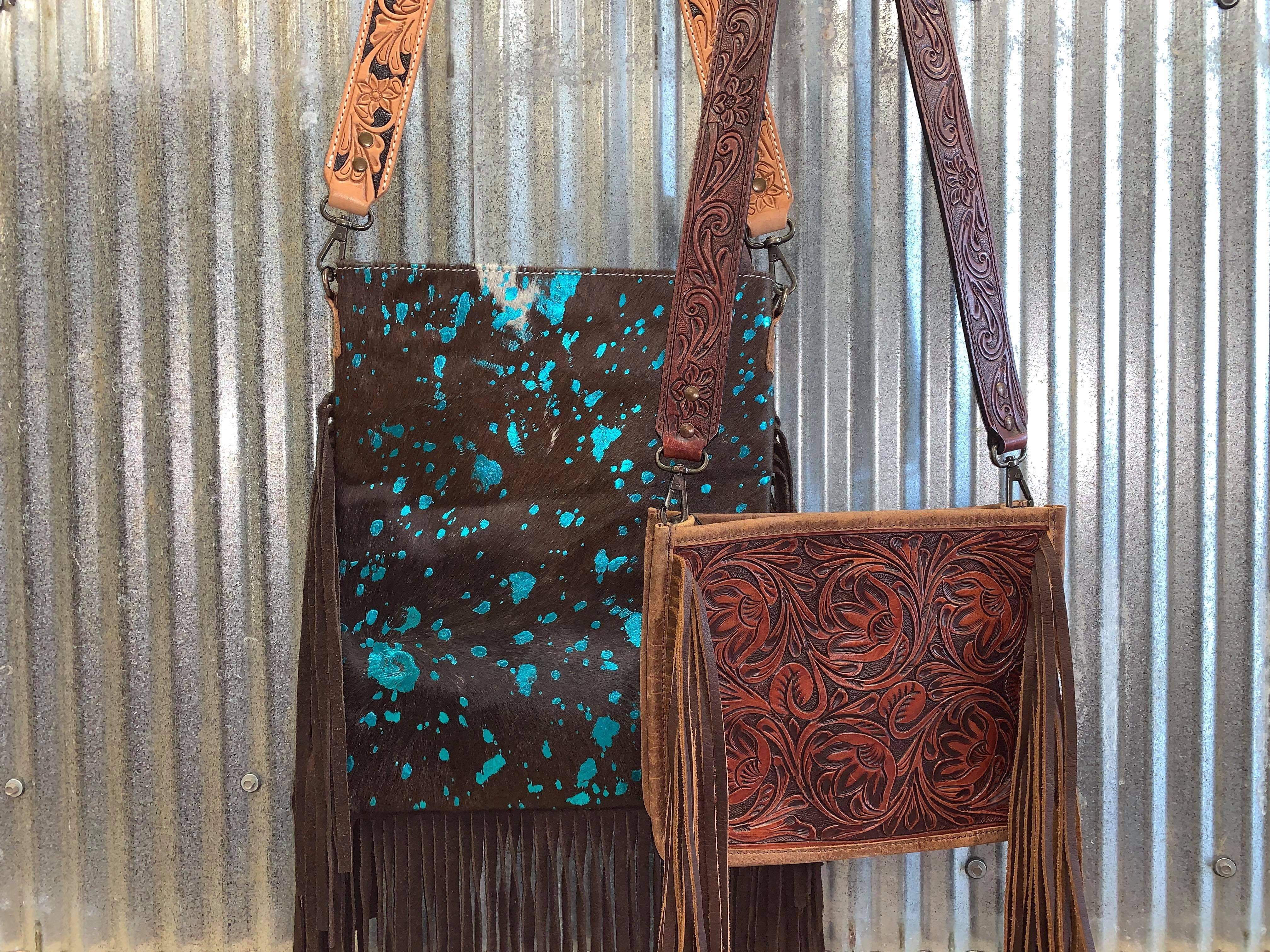 Buy Western Aztec Fringe Leather Purse Online in India - Etsy