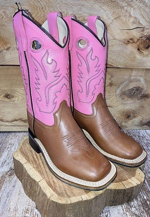 Old West Toddler/Child Antique Pink/Brown Crackle Boot – Twisted T