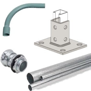  A PVC Elbow, connector, conduit, and plate