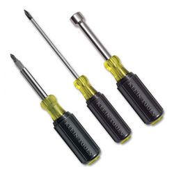 A screwdriver, shank, and nutdriver