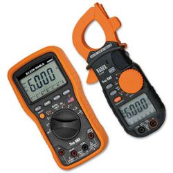 A multimeter and clamp meter