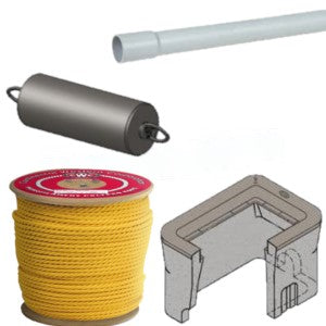 A Mandrel, PVC conduit, concrete box, and mule tape