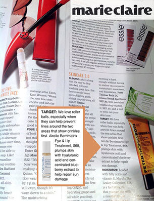 Airelle's Eye + Lip Treatment in Marie Claire Magazine