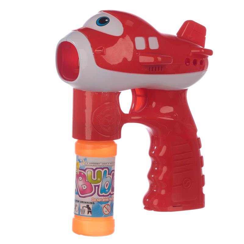 Fun Kids Musical Aircraft Bubble Gun Red or Blue with Bubble Solution - Kporium Home & Garden